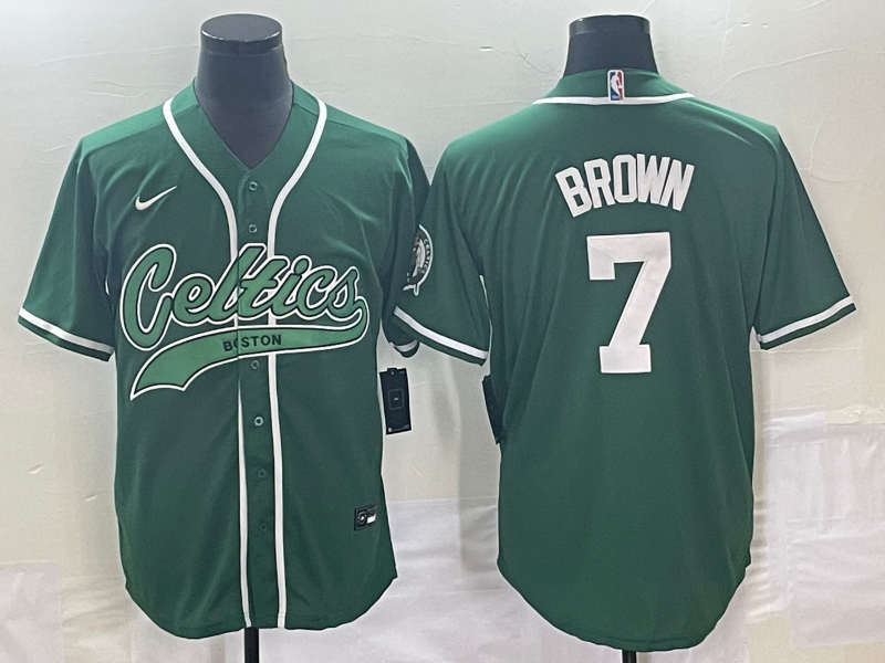 Nike 2023 Men Boston Celtics #7 Brown green Nike NBA Jerseys style 2->boston celtics->NBA Jersey